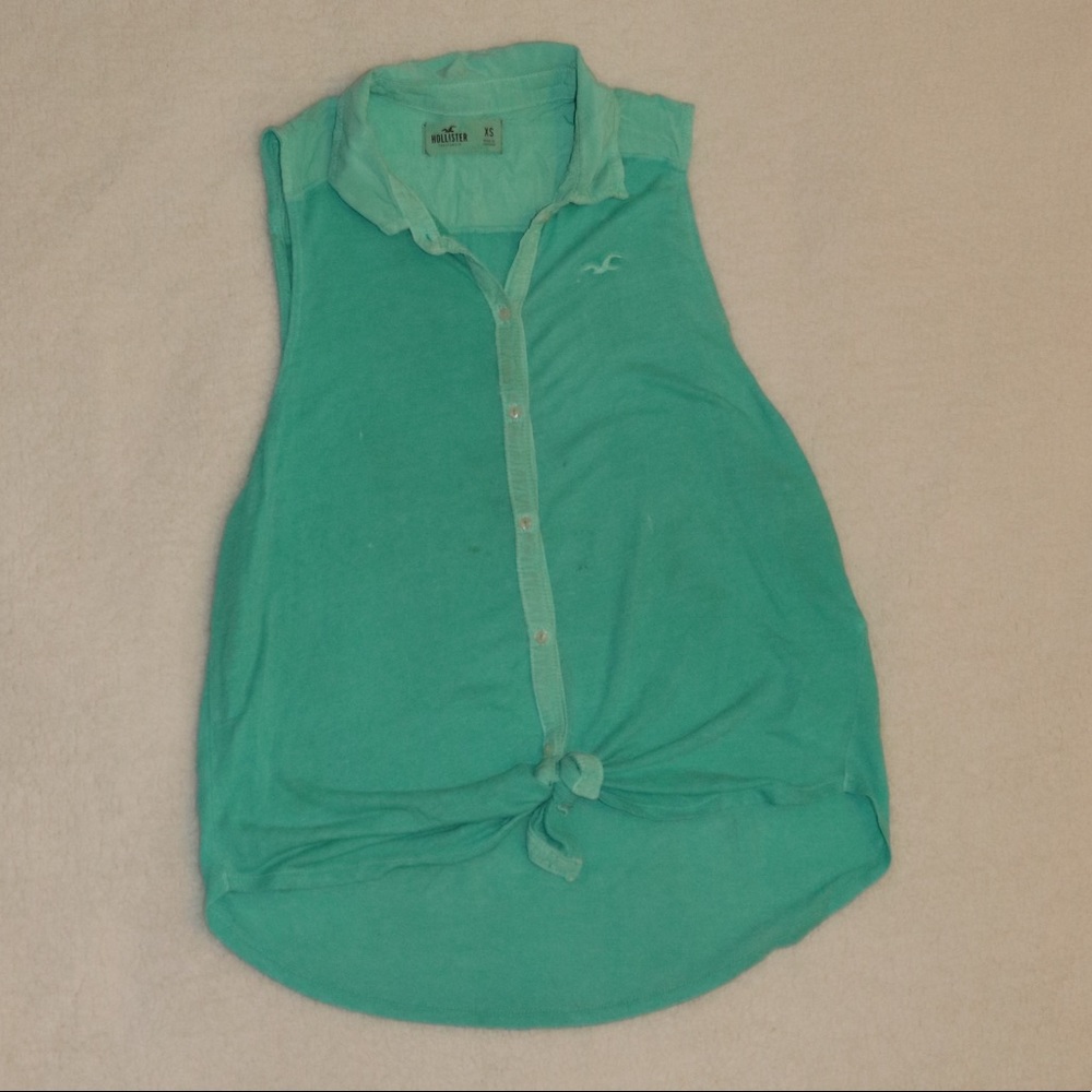 Hollister Mint Button Down Tank Top